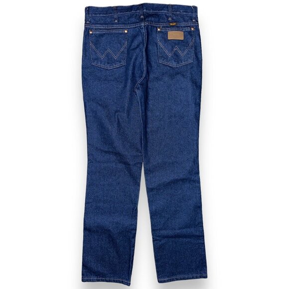 A7 Wrangler Classic Jeans Mens Size 34 x 34 Rodeo Cowboy Riding Leather Patch - Picture 7 of 7